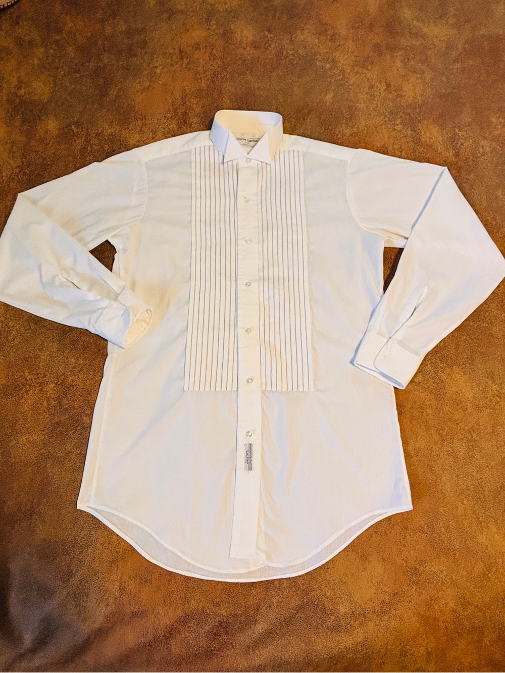 Vintage 80’s/90’s Pierre Cardin White Pleated Front Dress Shirt